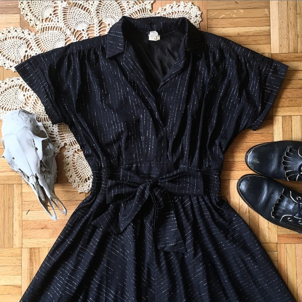 🖤NYE Vintage Silver Sparkle Shirtdress🖤